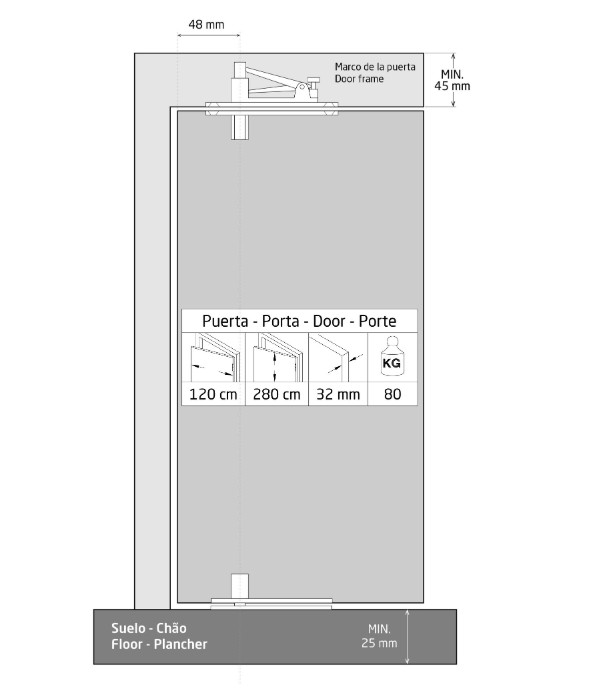 AMIG Pivot/taatsdeurscharnier rvs - Afbeelding 5