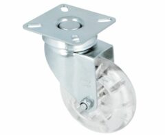 AMIG zwenkwiel transparant 50 mm met plaat