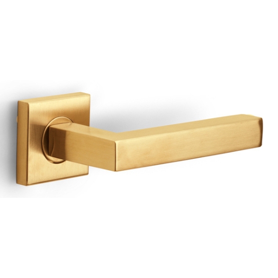 Deurklink BASICS BSQ1-G op vierkant rozet PVD mat goud
