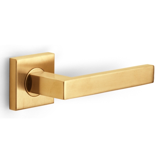 Deurklink BASICS BSQ2-G op vierkant rozet PVD mat goud