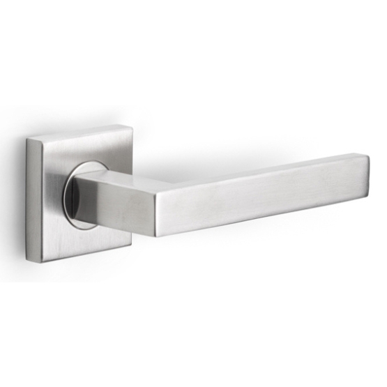 Deurklink BASICS BSQ2-G op vierkant rozet mat rvs