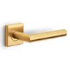 Deurklink BASICS LBII-19BSQR53 op geveerd rozet PVD mat goud