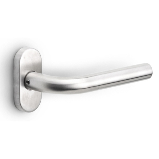 Deurklink BASICS LBIII-19B32G op ovale rozet mat rvs