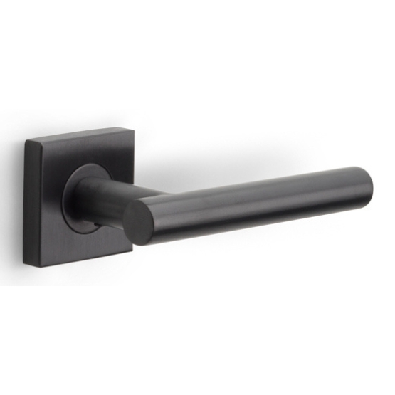 Deurklink BASICS LBVII-19BSQR53 op vierkant rozet PVD gunmetal