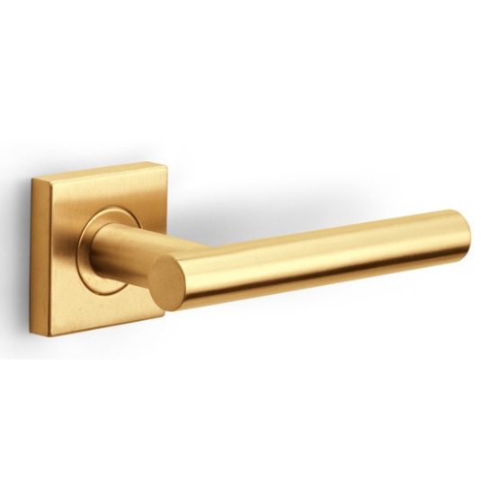Deurklink BASICS LBVII-19BSQR53 op vierkant rozet PVD mat goud