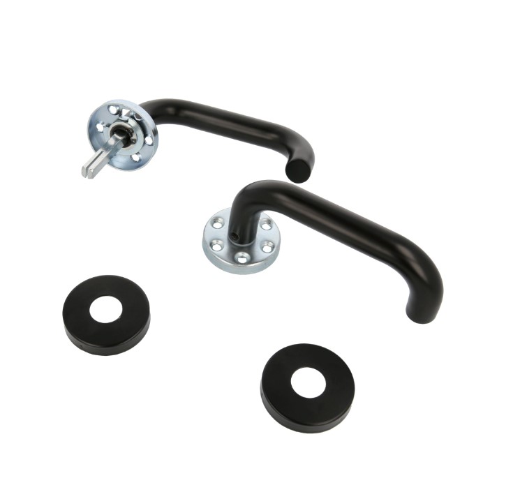 Deurklink model 3RX op rozet zwart - Afbeelding 3