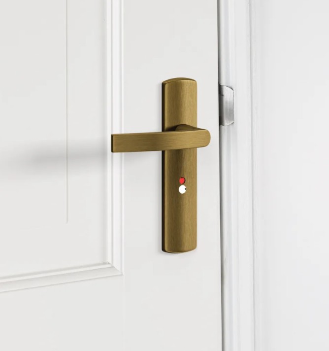 AXA curve klik schild WC63/8 met deurklink Blok aluminium brons - Afbeelding 3