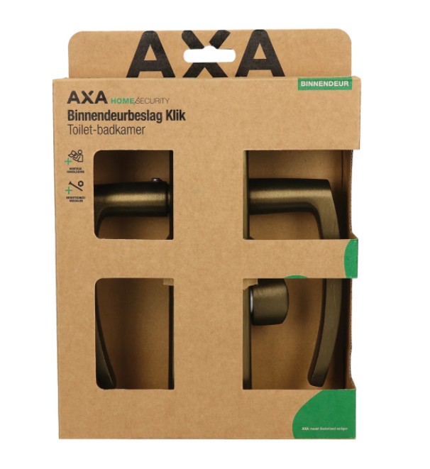 AXA curve klik schild WC63/8 met deurklink Blok aluminium brons - Afbeelding 4