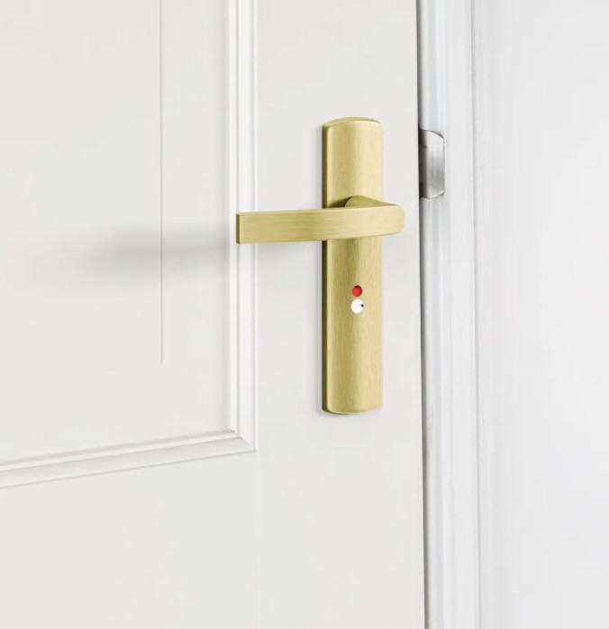 AXA curve klik schild WC63/8 met deurklink Blok aluminium goud - Afbeelding 3