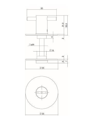 Intersteel wc-sluiting 8 mm renovatie zelfklevend rond plat 55x2 mm rvs zwart - Afbeelding 2