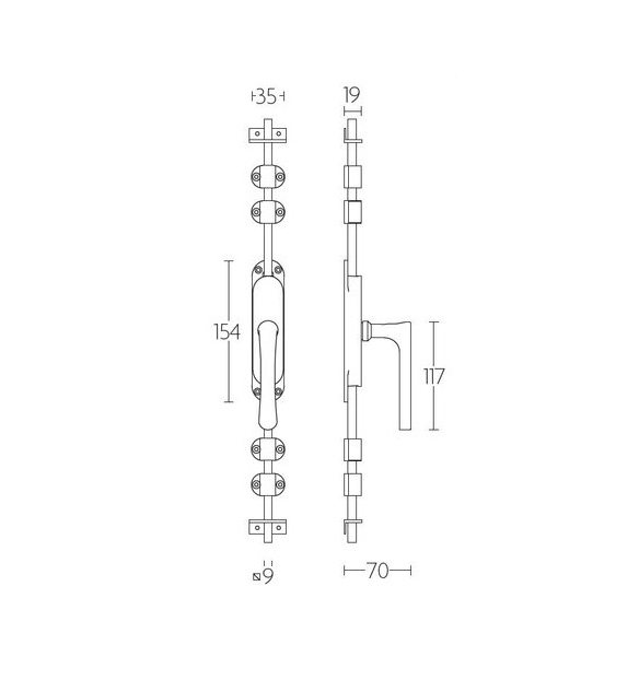 Kruk-Espagnolet TIMELESS KO-1935 links glans nikkel - Afbeelding 2