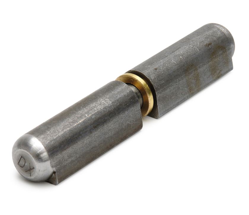 Aanlaspaumelle stalen pen messing ring 60x10 mm blank staal