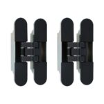 Set van 2 onzichtbare scharnieren 3D verstelbaar 120x24mm zwart