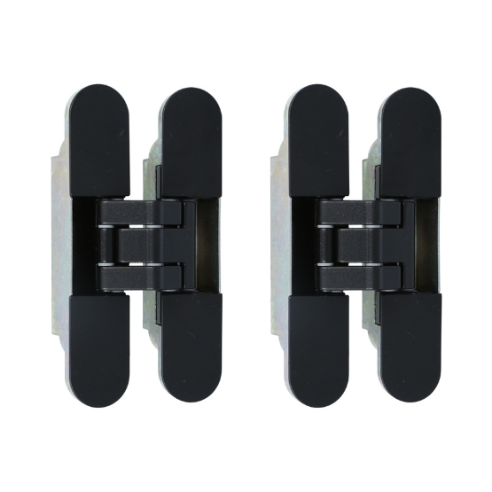 Set van 2 onzichtbare scharnieren 3D verstelbaar 120x24mm zwart