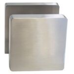 Voordeurknop Vierkant Centraal Vast op Rozet Nikkel Mat