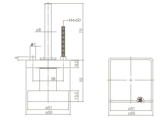 Intersteel voordeurknop vierkant Centraal vast op rozet nikkel mat - Afbeelding 2
