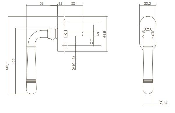 Intersteel Raamkruk Helena Nikkel Mat