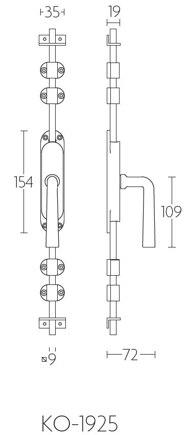 Kruk-Espagnolet TIMELESS KO-1925 links mat nikkel - Afbeelding 2
