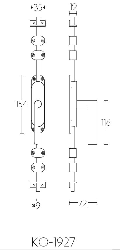 Kruk-Espagnolet TIMELESS KO-1927 rechts mat nikkel - Afbeelding 2
