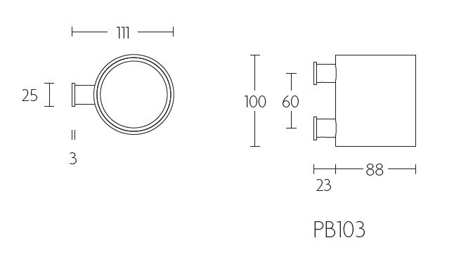 Tandenborstelhouder PIET BOON PB103 mat rvs/Corian - Afbeelding 2