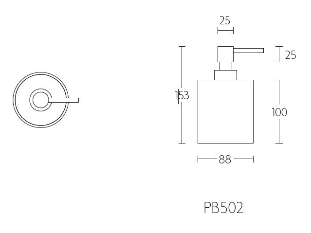 Zeepdispenser PIET BOON PB502 mat rvs/Corian - Afbeelding 2