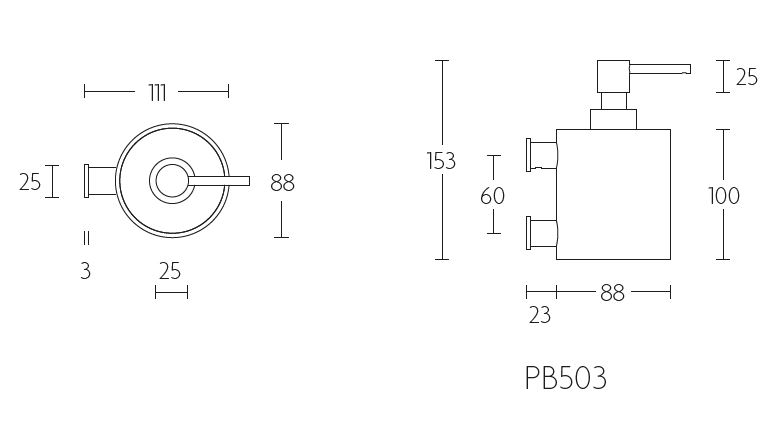 Zeepdispenser PIET BOON PB503 mat rvs/wit Corian - Afbeelding 2