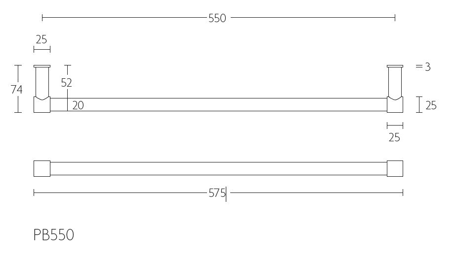 Handdoekstang PIET BOON PB550 mat rvs - Afbeelding 2
