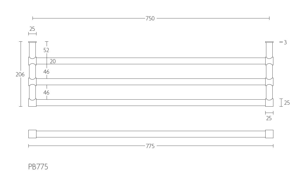 Handdoekstang PIET BOON PB775 mat rvs - Afbeelding 2