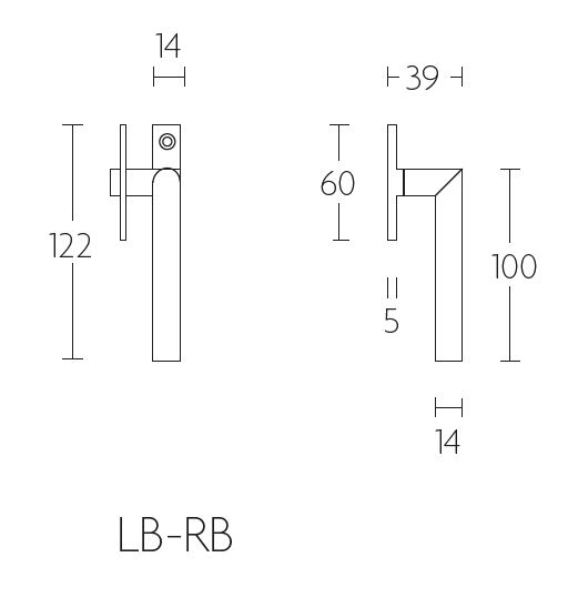 Raamboompje BASICS LB-RB links mat rvs - Afbeelding 2