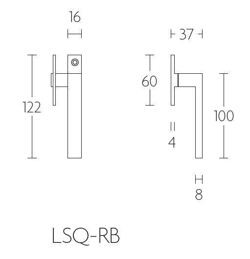 Raamboompje SQUARE LSQ-RB rechts mat rvs - Afbeelding 2