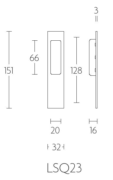 Schuifdeurkom SQUARE LSQ23B mat rvs - Afbeelding 2