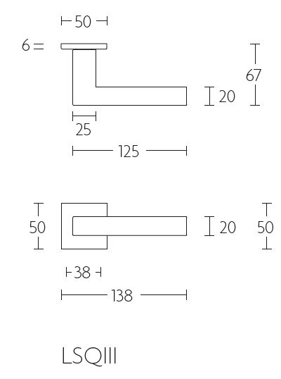 Deurklink SQUARE LSQIII-G op rozet mat rvs - Afbeelding 2