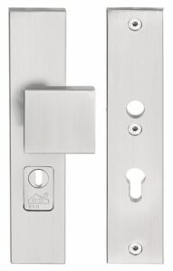 Veiligheidsbeslag PC55 met kerntrek beveiliging SQUARE LSQ60-50KT knop/kruk SKG3 RVS