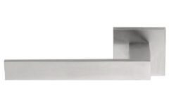 Gatdeel Links Deurkruk SQUARE LSQII op rozet Mat RVS