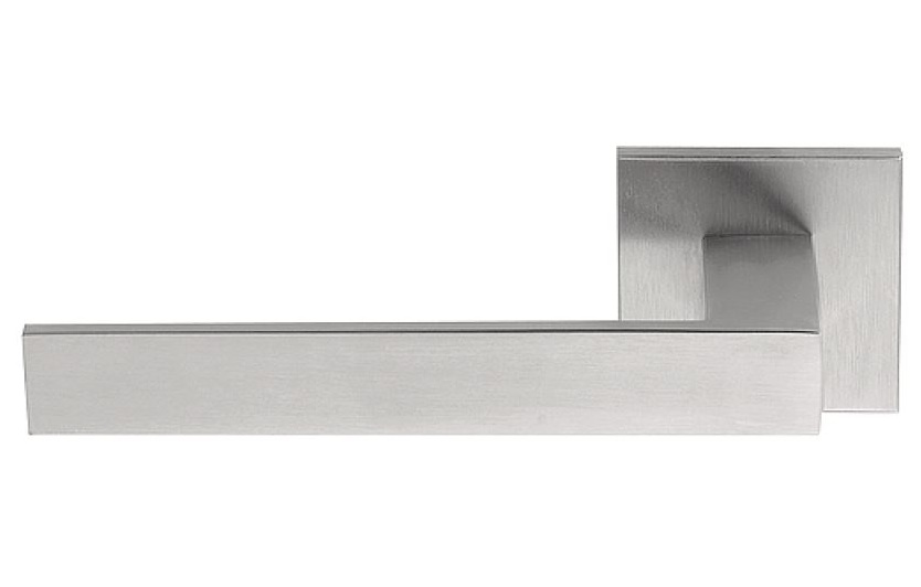 Gatdeel Links Deurkruk SQUARE LSQII op rozet Mat RVS