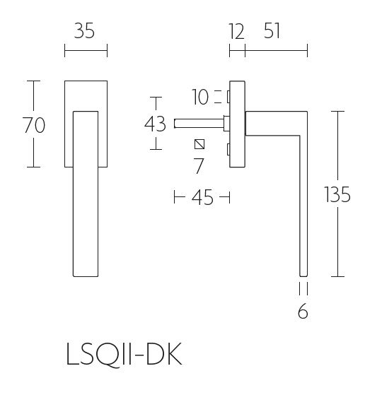 Draaikiepgarnituur SQUARE LSQIIDK links mat rvs - Afbeelding 2