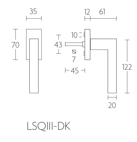 Draaikiepgarnituur SQUARE LSQIIIDK links mat rvs - Afbeelding 2