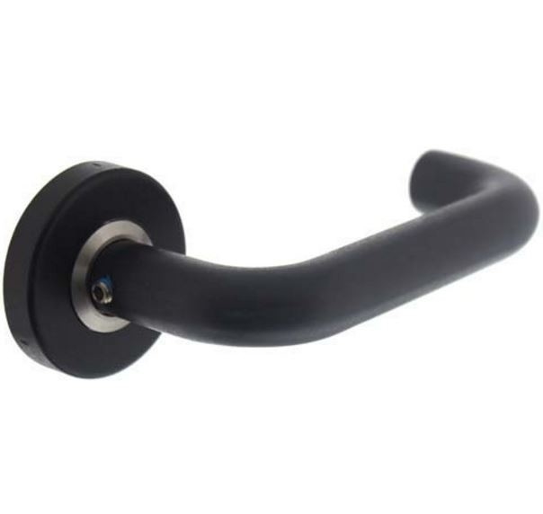 Deurkruk Bern Op Ronde Rozet RVS/Mat Zwart