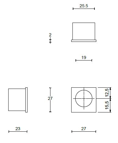 Schuifdeurkom SQUARE LSQ27 Mat Zwart