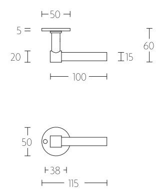 Enkele deurklink PIET BOON PBL15/50 mat zwart - Afbeelding 2