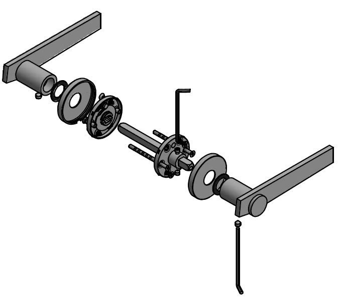 Deurklink TENSE BB101G Op rozet mat rvs - Afbeelding 3