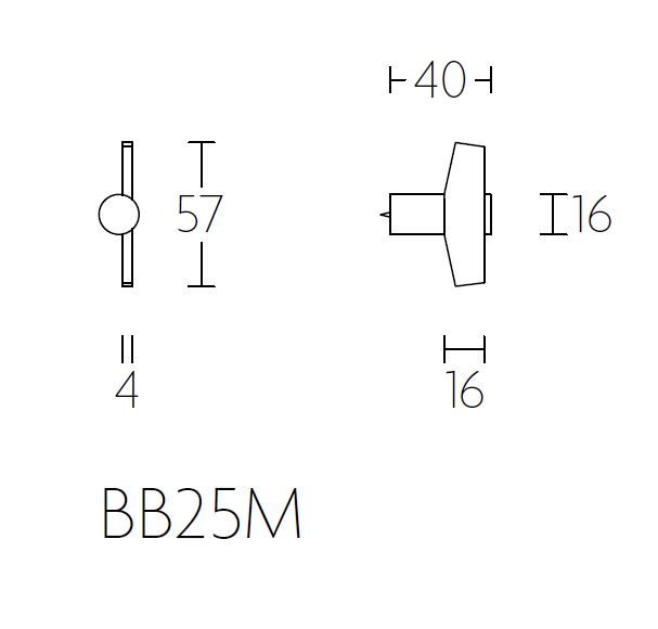 Meubelknop TENSE BB25M mat zwart - Afbeelding 2