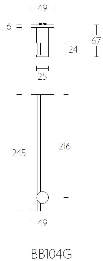 Deurklink TENSE BB104-G Op schild mat zwart - Afbeelding 2