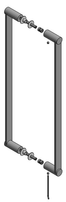 Set deurgrepen TENSE BB501 PA 500 mm mat rvs - Afbeelding 3