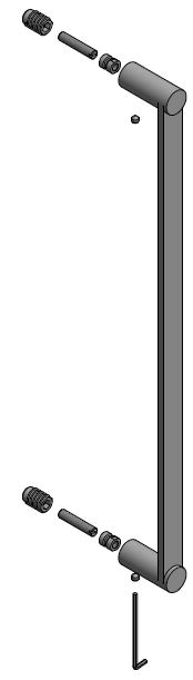 Deurgreep TENSE BB501 NP 500 mm mat zwart - Afbeelding 3