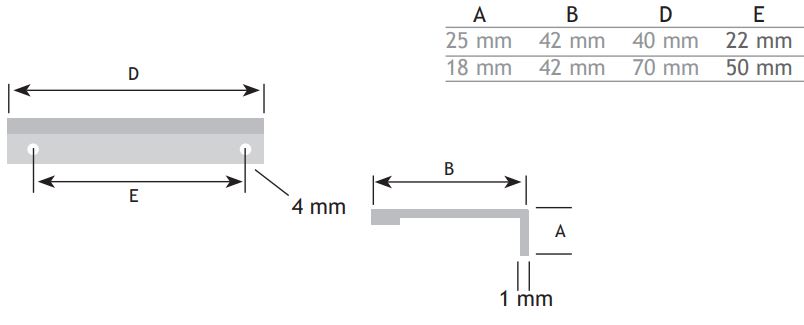 Greep aluminium 40 x 42 x 25 mm - Afbeelding 2