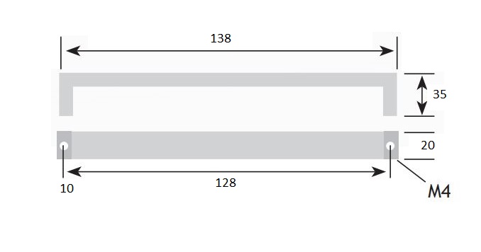 Greep Hios vierkant 128 mm rvs - Afbeelding 2