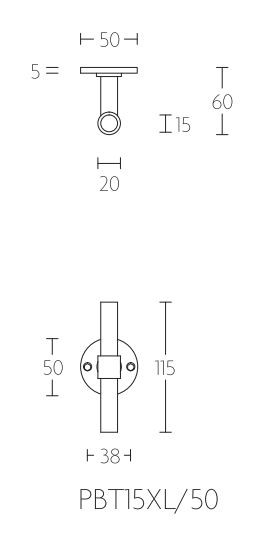 Deurklink PIET BOON PBT15XL/50 mat zwart - Afbeelding 2