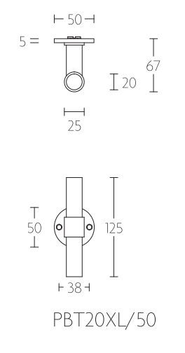 Deurklink PIET BOON PBT20XL/50 mat zwart - Afbeelding 2