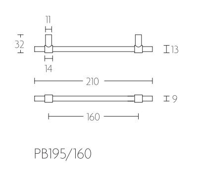 Meubelgreep PIET BOON 160 mm mat rvs - Afbeelding 2